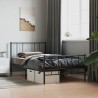 Cadre de lit métal sans matelas avec pied de lit noir 90x200 cm 