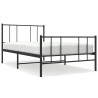 Cadre de lit métal sans matelas avec pied de lit noir 90x200 cm 