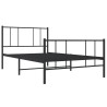 Cadre de lit métal sans matelas avec pied de lit noir 90x200 cm 