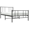 Cadre de lit métal sans matelas avec pied de lit noir 90x200 cm 
