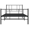 Cadre de lit métal sans matelas avec pied de lit noir 90x200 cm 