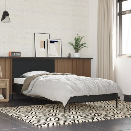 Cadre de lit sans matelas noir 100x200 cm 