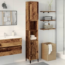 Armoire de salle de bain vieux bois 30x30x190cm bois ingénierie 