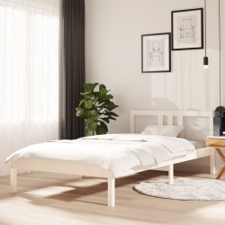 Cadre de lit sans matelas blanc bois massif 100x200 cm 