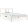 Cadre de lit sans matelas blanc bois massif 100x200 cm 