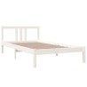 Cadre de lit sans matelas blanc bois massif 100x200 cm 