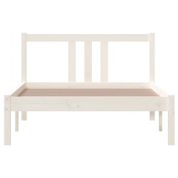 Cadre de lit sans matelas blanc bois massif 100x200 cm 