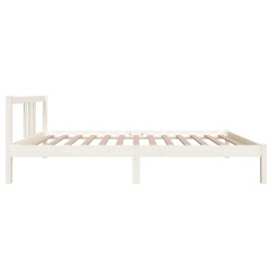 Cadre de lit sans matelas blanc bois massif 100x200 cm 