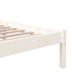 Cadre de lit sans matelas blanc bois massif 100x200 cm 