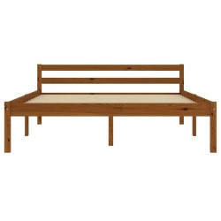 Cadre de lit sans matelas marron miel pin massif 120x200 cm 