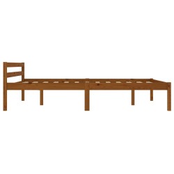 Cadre de lit sans matelas marron miel pin massif 120x200 cm 