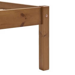 Cadre de lit sans matelas marron miel pin massif 120x200 cm 
