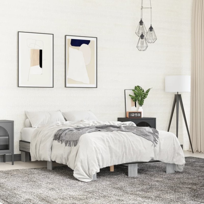 Cadre de lit sans matelas sonoma gris 140x190 cm 