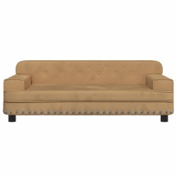 Canapé pour enfants marron 90x53x30 cm velours 