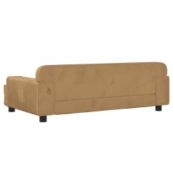 Canapé pour enfants marron 90x53x30 cm velours 