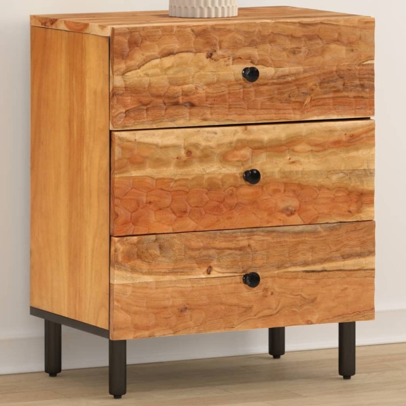 Table de chevet 50x33x60 cm bois d'acacia solide Table de chevet 50x33x60 cm bois d'acacia solide