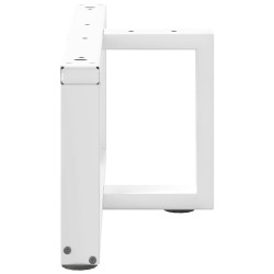 Pieds de table basse en T, 2 pièces, blanc, 70 x 25 x (30-31) cm, acier 