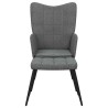 Chaise de relaxation avec tabouret Gris foncé Tissu 