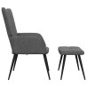 Chaise de relaxation avec tabouret Gris foncé Tissu 