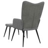 Chaise de relaxation avec tabouret Gris foncé Tissu 