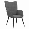 Chaise de relaxation avec tabouret Gris foncé Tissu 