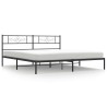 Cadre de lit métal sans matelas avec tête de lit noir 183x213cm 