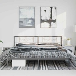 Cadre de lit métal sans matelas avec tête de lit noir 183x213cm 