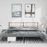 Cadre de lit métal sans matelas avec tête de lit noir 183x213cm 