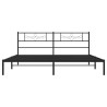 Cadre de lit métal sans matelas avec tête de lit noir 183x213cm 