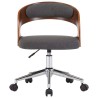 Chaise pivotante à manger Gris Bois courbé et tissu 