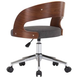 Chaise pivotante à manger Gris Bois courbé et tissu 