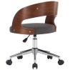 Chaise pivotante à manger Gris Bois courbé et tissu 