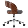 Chaise pivotante à manger Gris Bois courbé et tissu 