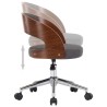 Chaise pivotante à manger Gris Bois courbé et tissu 