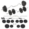 Ensemble d'haltères et barres d'haltères 30 kg 