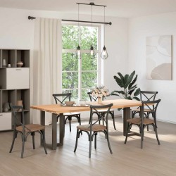 Pieds de table à manger en T, 2 pièces, noir, 50 x 35 x (72-73) cm, acier 