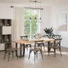 Pieds de table à manger en T, 2 pièces, noir, 50 x 35 x (72-73) cm, acier 