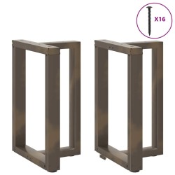 Pieds de table à manger en T, 2 pièces, noir, 50 x 35 x (72-73) cm, acier 
