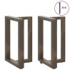 Pieds de table à manger en T, 2 pièces, noir, 50 x 35 x (72-73) cm, acier 