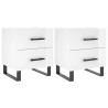 Tables de chevet 2 pcs blanc brillant 40x35x47,5 cm 