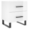 Tables de chevet 2 pcs blanc brillant 40x35x47,5 cm 