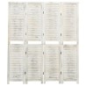 Cloison de séparation 4 panneaux Blanc antique 140x165 cm Bois 