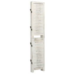 Cloison de séparation 4 panneaux Blanc antique 140x165 cm Bois 