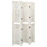 Cloison de séparation 4 panneaux Blanc antique 140x165 cm Bois 