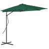 Parasol d'extérieur avec mât en acier 300 cm Vert 