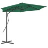 Parasol d'extérieur avec mât en acier 300 cm Vert 