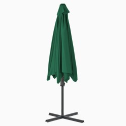 Parasol d'extérieur avec mât en acier 300 cm Vert 