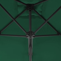 Parasol d'extérieur avec mât en acier 300 cm Vert 