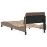 Cadre de lit sans matelas cappuccino 90x190 cm similicuir 