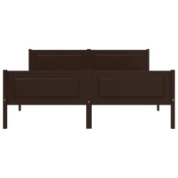 Cadre de lit sans matelas pin massif marron foncé 160x200 cm 